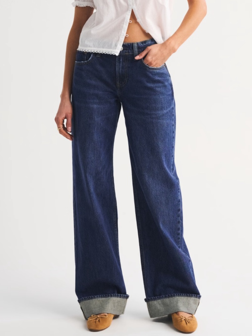 Abercrombie & Fitch Low Rise Ultra Loose Curve - Dark denim jeans - new with tag